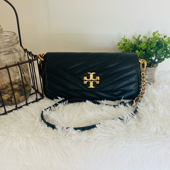 Tory Burch Kira Black Flap Chevron Bag small - Picture 4 of 11